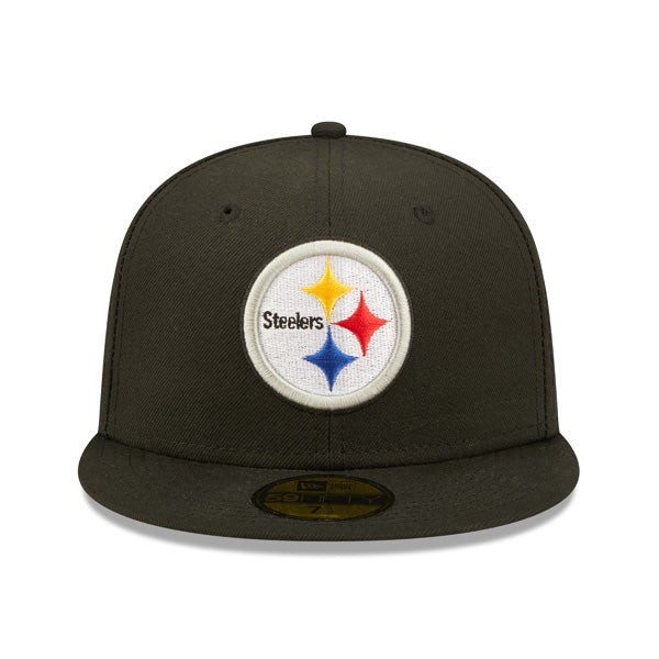 Pittsburgh Steelers New Era Exclusive CLOUD ICON 59Fifty Fitted Hat - Black