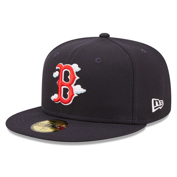 Boston Red Sox 1995 World Series New Era Exclusive COMIC CLOUD 59Fifty Fitted Hat - Navy/Red/Sky Bottom