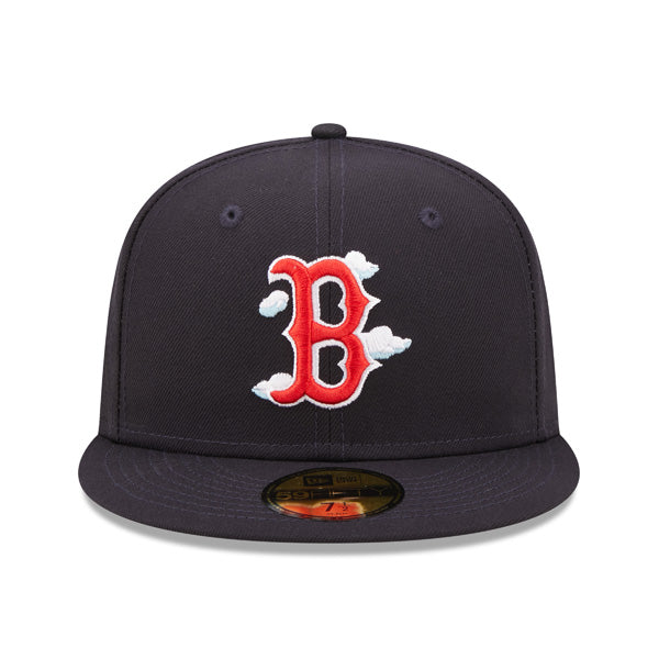 Boston Red Sox 1995 World Series New Era Exclusive COMIC CLOUD 59Fifty Fitted Hat - Navy/Red/Sky Bottom