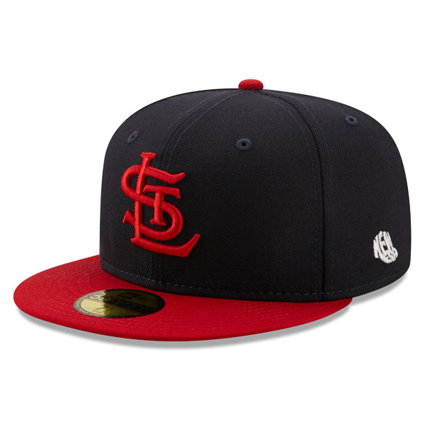 St.Louis Cardinals 1942 WORLD SERIES Exclusive New Era 59Fifty Fitted Hat - Navy/Red/Green Bottom