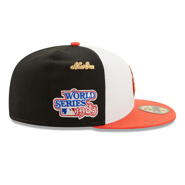 Baltimore Orioles 1983 WORLD SERIES Exclusive New Era 59Fifty Fitted Hat - White/Orange/Green Bottom