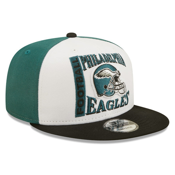 Philadelphia Eagles New Era HELMET HIT 9Fifty Snapback NFL Hat – White/Green/Black