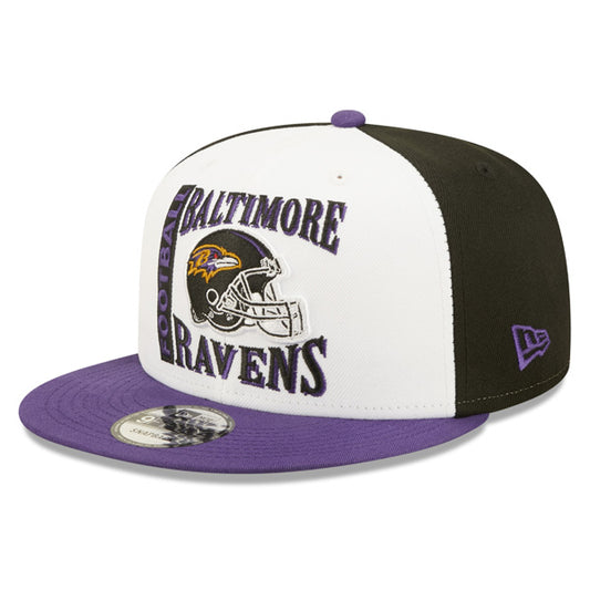 Baltimore Ravens New Era HELMET HIT 9Fifty Snapback NFL Hat – White/Black/Purple