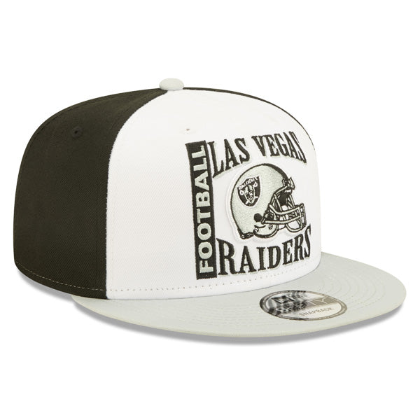 Las Vegas Raiders New Era HELMET HIT 9Fifty Snapback NFL Hat – White/Black/Silver