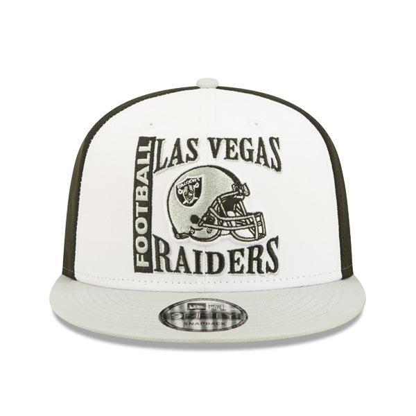 Las Vegas Raiders New Era HELMET HIT 9Fifty Snapback NFL Hat – White/Black/Silver