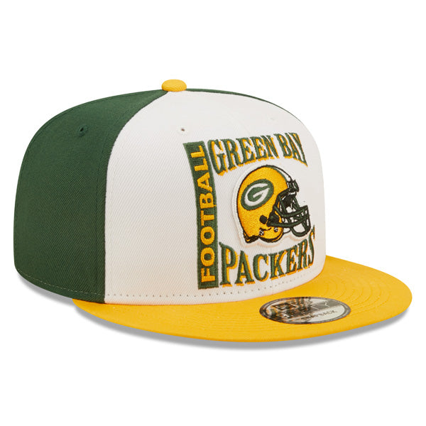 Green Bay Packers New Era HELMET HIT 9Fifty Snapback NFL Hat – White/Green/Yellow