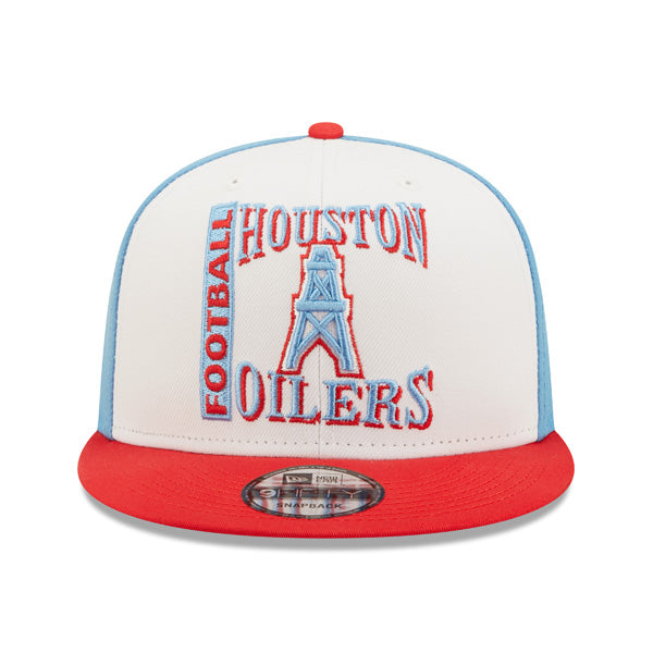 Houston Oilers New Era HELMET HIT 9Fifty Snapback NFL Hat – White/Red/Sky