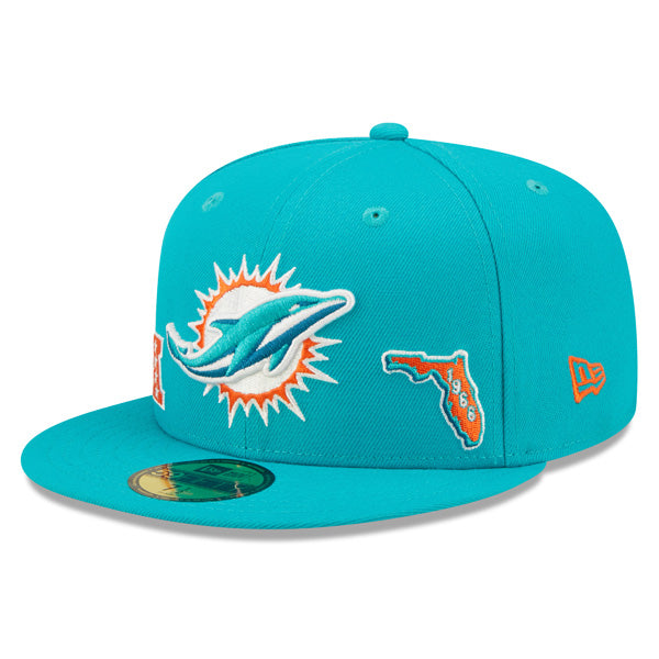 Miami Dolpins New Era TEAM IDENTITY Exclusive NFL Fitted 59Fifty Hat