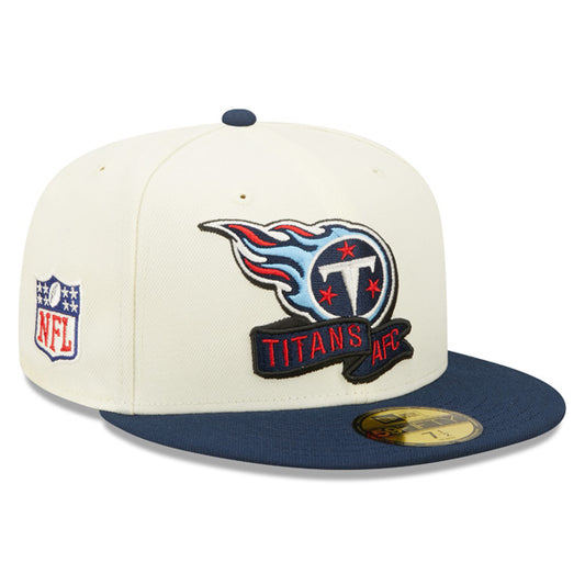 Tennessee Titans New Era 2022 NFL Sideline 59FIFTY Fitted Hat - Chrome/Navy