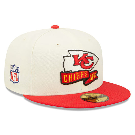 Kansas City Chiefs New Era 2022 NFL Sideline 59FIFTY Fitted Hat - Chrome/Red