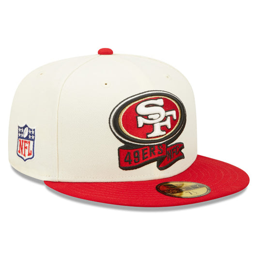 San Francisco 49ers New Era 2022 NFL Sideline 59FIFTY Fitted Hat - Chrome/Scarlet