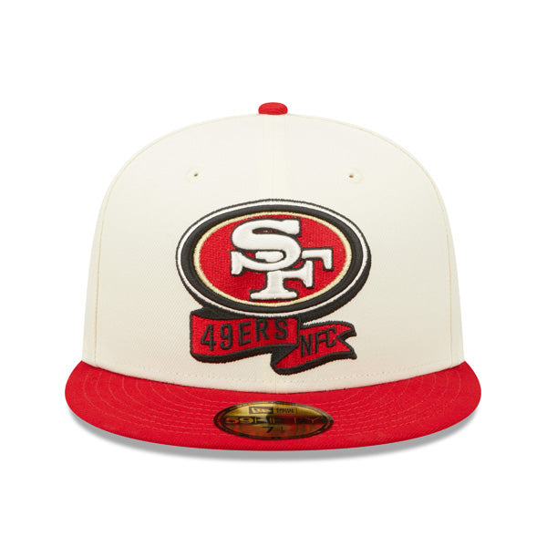 San Francisco 49ers New Era 2022 NFL Sideline 59FIFTY Fitted Hat - Chrome/Scarlet