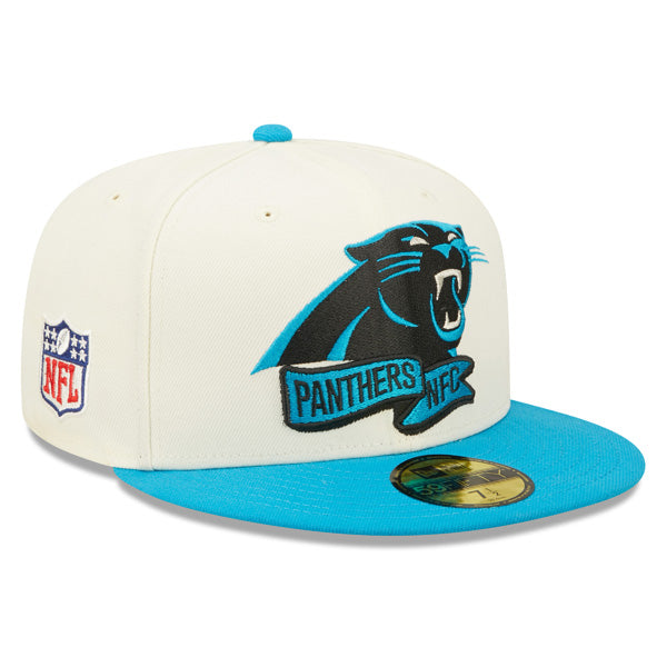 Carolina Panthers New Era 2022 NFL Sideline 59FIFTY Fitted Hat - Chrome/Electric Blue