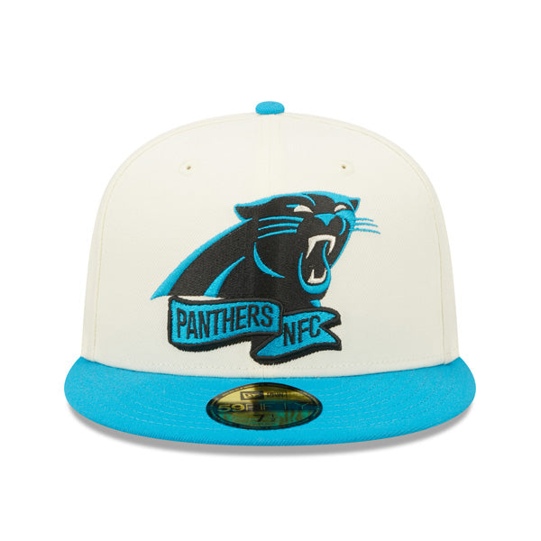 Carolina Panthers New Era 2022 NFL Sideline 59FIFTY Fitted Hat - Chrome/Electric Blue
