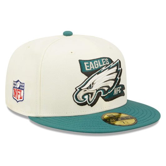 Philadelphia Eagles New Era 2022 NFL Sideline 59FIFTY Fitted Hat - Chrome/Green