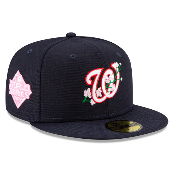 Washington Nationals 2019 World Series BLOOM Exclusive  New Era 59Fifty Fitted Hat - Navy/Pink