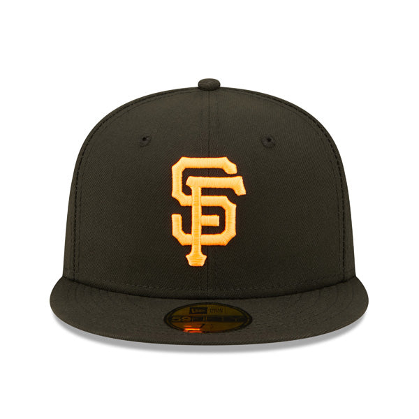 San Francisco Giants 2012 Exclusive SUPER POP New Era Fitted 59Fifty MLB Hat -Black/Neon Orange