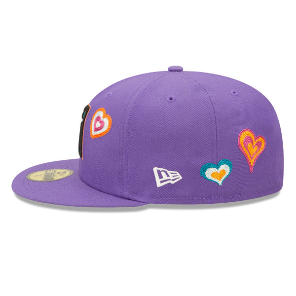Arizona Diamondbacks CHAINED HEARTS Exclusive New Era Fitted 59Fifty MLB Hat -Lavender, Pink