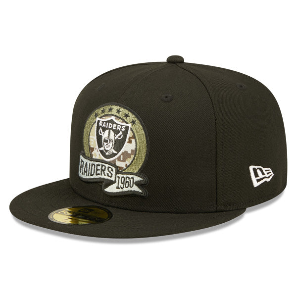 Las Vegas Raiders New Era 2022 Salute To Service 59FIFTY Fitted Hat - Black/Gray