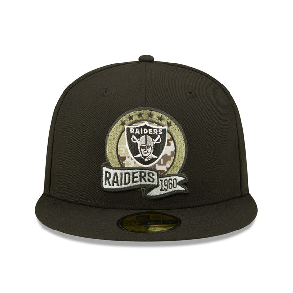 Las Vegas Raiders New Era 2022 Salute To Service 59FIFTY Fitted Hat - Black/Gray