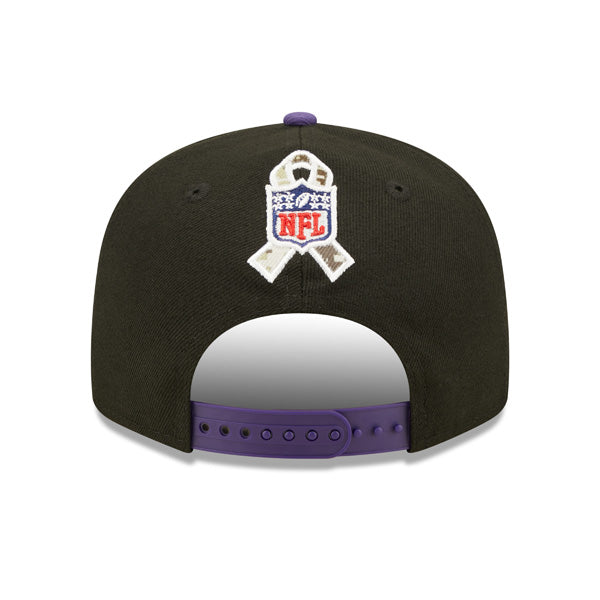 Baltimore Ravens NFL 2022 Salute to Service 9FIFTY Snapback Hat - Black/Purple