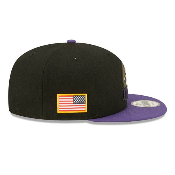 Baltimore Ravens NFL 2022 Salute to Service 9FIFTY Snapback Hat - Black/Purple