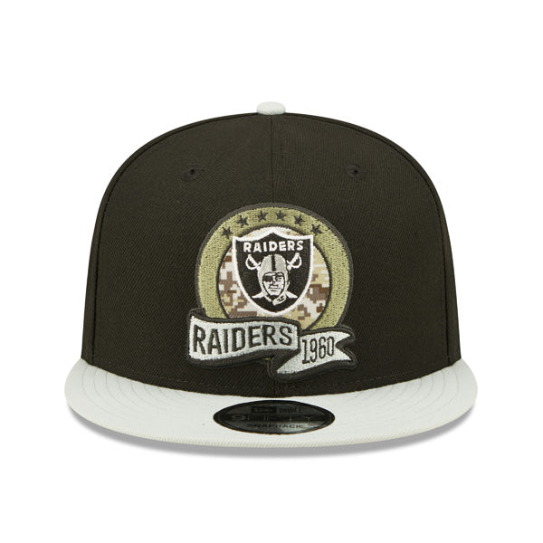 Las Vegas Raiders NFL 2022 Salute to Service 9FIFTY Snapback Hat - Black/Gray