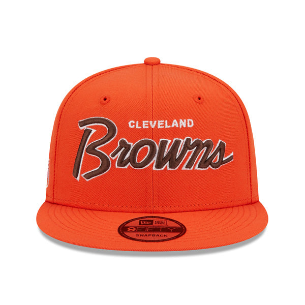 Cleveland Browns New Era NFL CLASSIC SCRIPT Snapback Hat – Orange/Brown