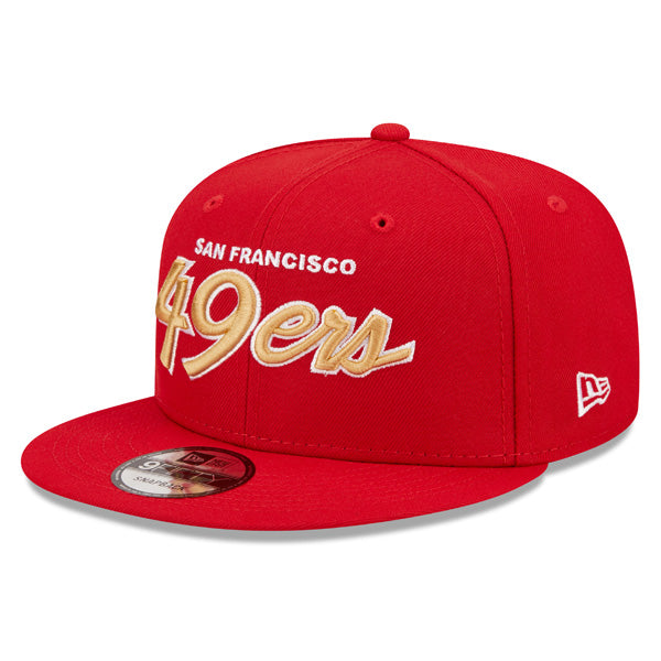 San Francisco 49ers New Era NFL CLASSIC SCRIPT Snapback Hat – Red/Gold