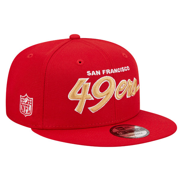San Francisco 49ers New Era NFL CLASSIC SCRIPT Snapback Hat – Red/Gold