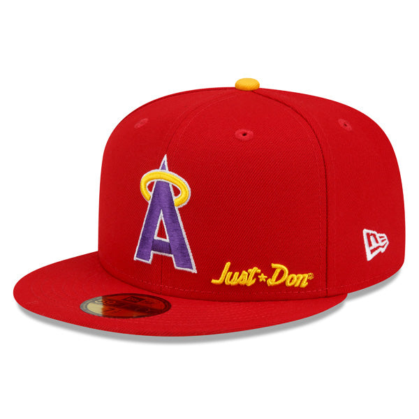 California Angels New Era 1989 All-Star Game Exclusive JUST DON 59Fifty Fitted Hat – Red/Purple/Yellow Bottom