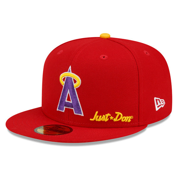 California Angels New Era 1989 All-Star Game Exclusive JUST DON 59Fifty Fitted Hat – Red/Purple/Yellow Bottom