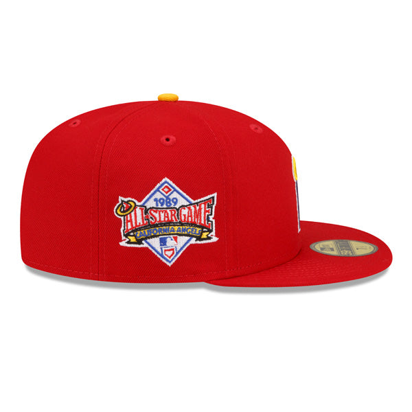 California Angels New Era 1989 All-Star Game Exclusive JUST DON 59Fifty Fitted Hat – Red/Purple/Yellow Bottom