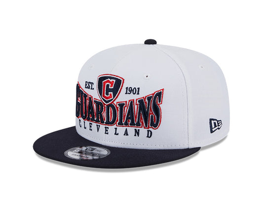Cleveland Guardians MLB New Era CREST 9Fifty Snapback Hat - White/Navy