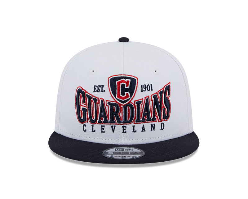 Cleveland Guardians MLB New Era CREST 9Fifty Snapback Hat - White/Navy