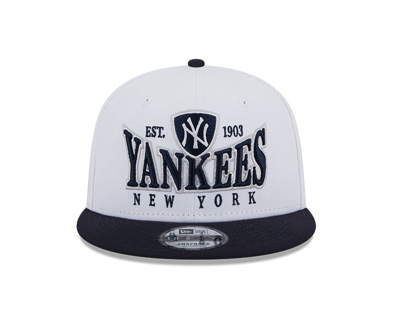 New York Yankees MLB New Era CREST 9Fifty Snapback Hat - White/Navy