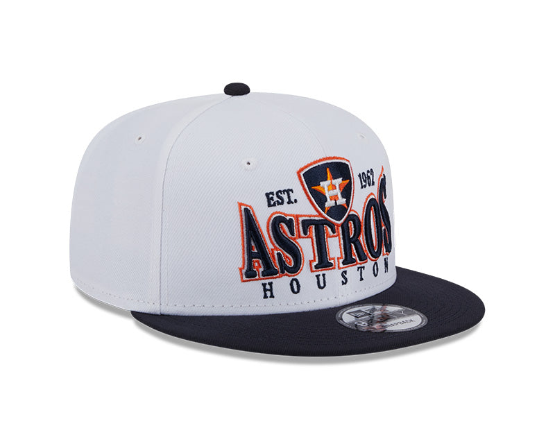 Houston Astros MLB New Era CREST 9Fifty Snapback Hat - White/Navy