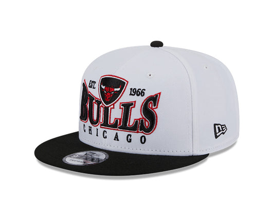 Chicago Bulls NBA New Era CREST 9Fifty Snapback Hat - White/Black