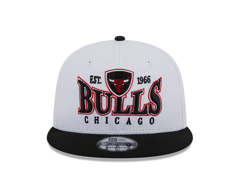 Chicago Bulls NBA New Era CREST 9Fifty Snapback Hat - White/Black