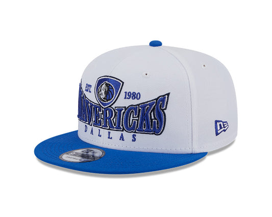 Dallas Mavericks NBA New Era CREST 9Fifty Snapback Hat - White/Royal