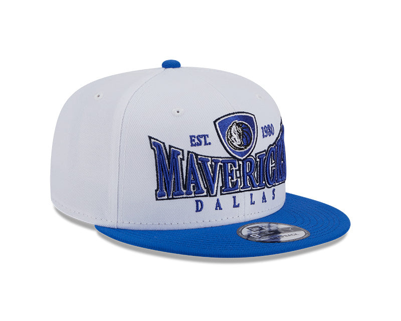 Dallas Mavericks NBA New Era CREST 9Fifty Snapback Hat - White/Royal