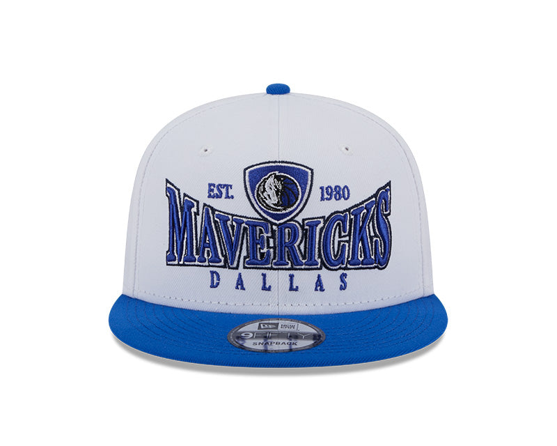 Dallas Mavericks NBA New Era CREST 9Fifty Snapback Hat - White/Royal