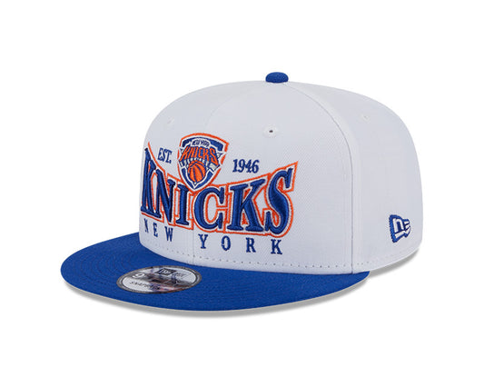 New York Knicks NBA New Era CREST 9Fifty Snapback Hat - White/Royal