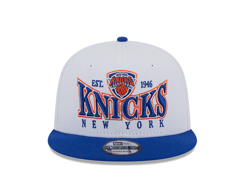 New York Knicks NBA New Era CREST 9Fifty Snapback Hat - White/Royal