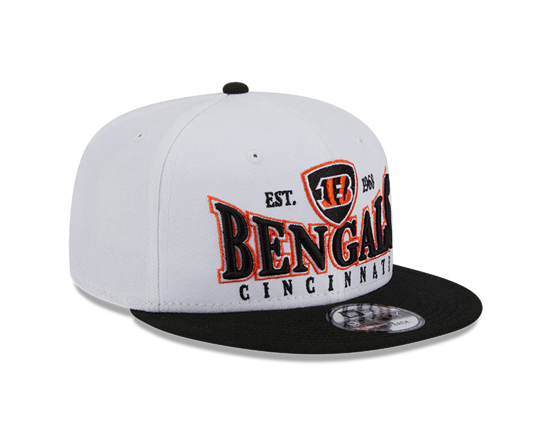 Cincinnati Bengals NFL New Era CREST 9Fifty Snapback Hat - White/Black