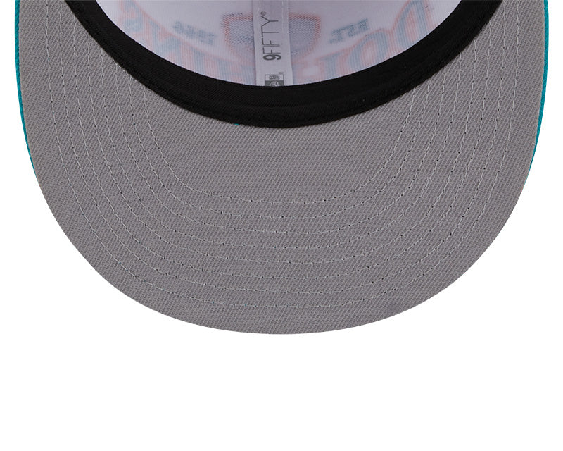 Miami Dolphins NFL New Era CREST 9Fifty Snapback Hat - White/Aqua