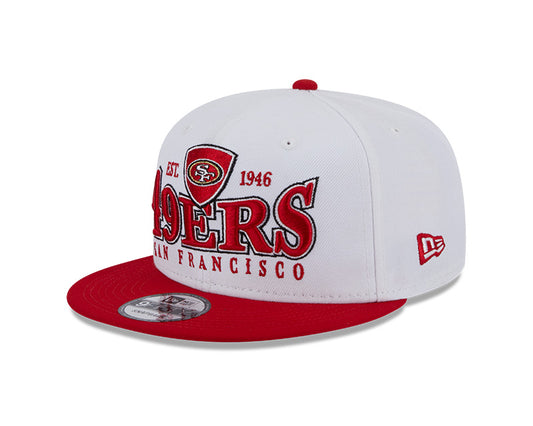 San Francisco NFL 49ers New Era CREST 9Fifty Snapback Hat - White/Scarlet