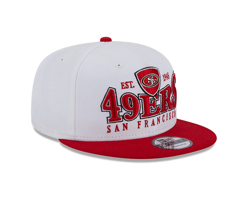 San Francisco NFL 49ers New Era CREST 9Fifty Snapback Hat - White/Scarlet