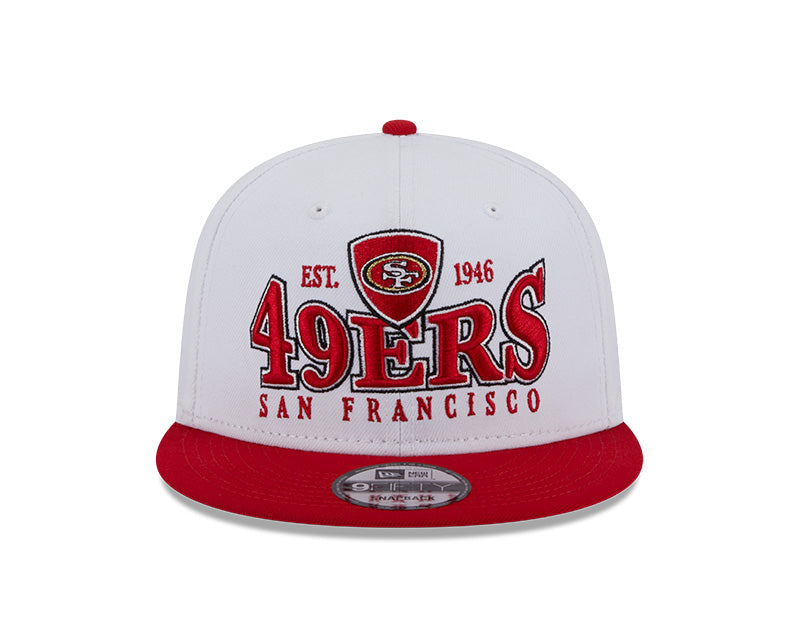San Francisco NFL 49ers New Era CREST 9Fifty Snapback Hat - White/Scarlet
