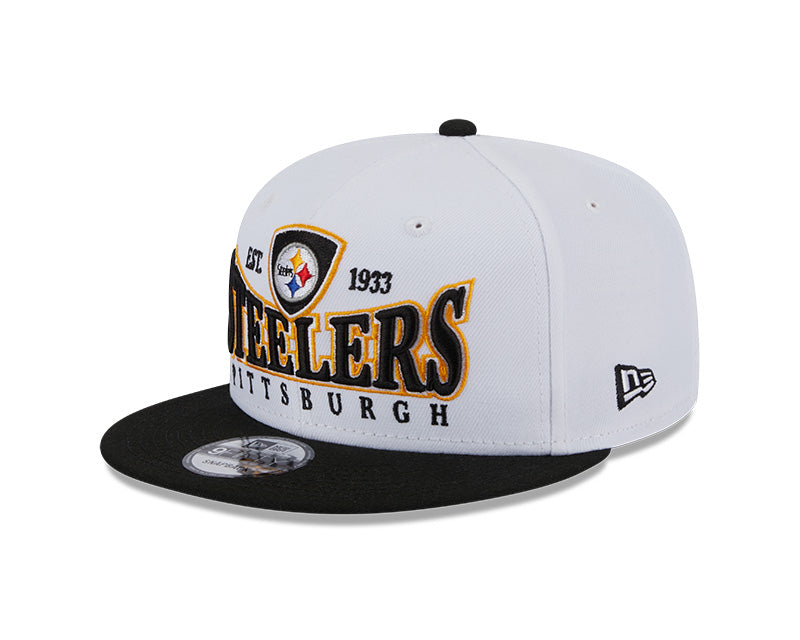 Pittsburgh Steelers NFL New Era CREST 9Fifty Snapback Hat - White/Black